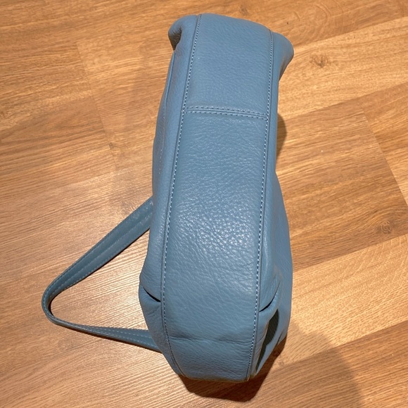 Talbots Blue Cream Leather Shoulder Bag - Picture 4 of 4